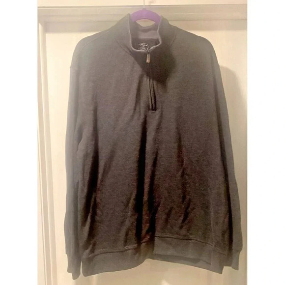 Van Heusen Men's XXL Grey Flex Long Sleeve 1/4 Zip Pullover Sweater - Picture 1 of 5
